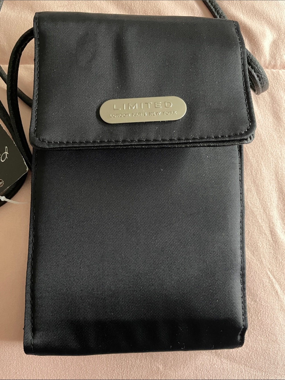 The Limited Black Crossbody Phone Holder Bag with Wallet Minimalistic